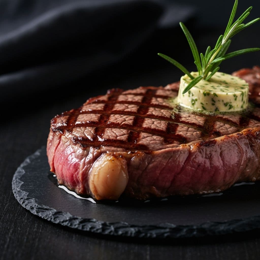 Premium dry-aged ribeye steak